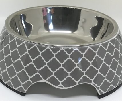 Modern Gray Medium Dog Bowl