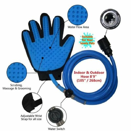 Pet Bathing Tool with Sprayer and Massage Brush – Handheld Dog & Cat Bath Brush with Hose and Faucet Adapters - Image 4