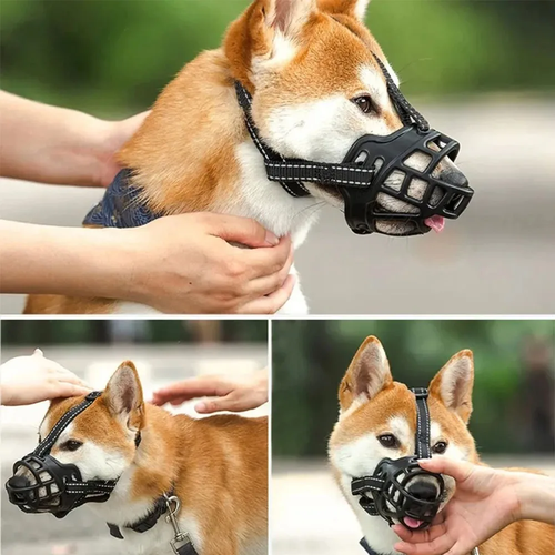 Soft Silicone Pet Dog Muzzle – Breathable Anti-Biting Adjustable Basket Muzzle for Medium & Large Dogs - Image 3