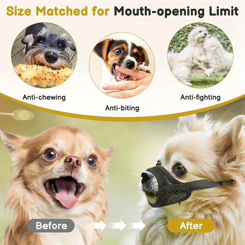 Mesh Muzzle for Short Snout Dogs – Breathable Anti-Biting Muzzle for Small Dogs - Image 5