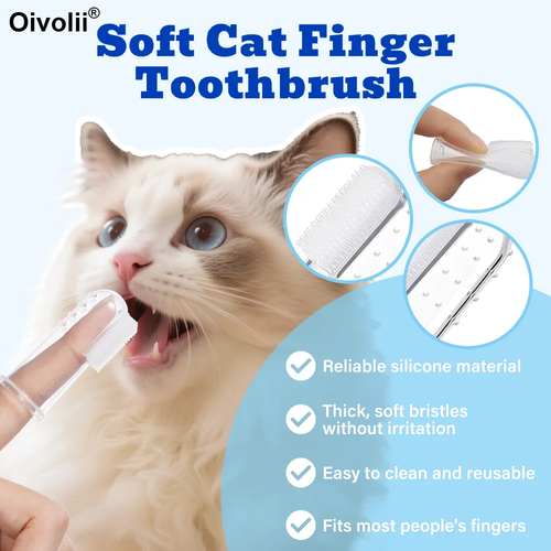 Tuna Flavored Cat Toothpaste with Toothbrush and Finger Brush – Safe Dental Cleaning Kit for Cats - Image 2