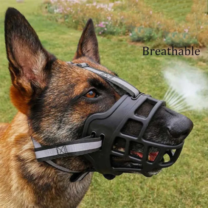 Soft Silicone Pet Dog Muzzle – Breathable Anti-Biting Adjustable Basket Muzzle for Medium & Large Dogs
