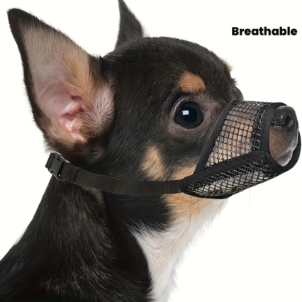 Mesh Muzzle for Short Snout Dogs – Breathable Anti-Biting Muzzle for  Small Dogs
