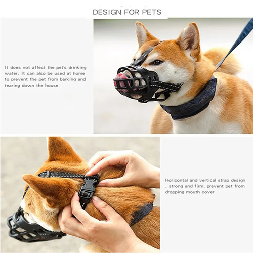 Soft Silicone Pet Dog Muzzle – Breathable Anti-Biting Adjustable Basket Muzzle for Medium & Large Dogs - Image 4