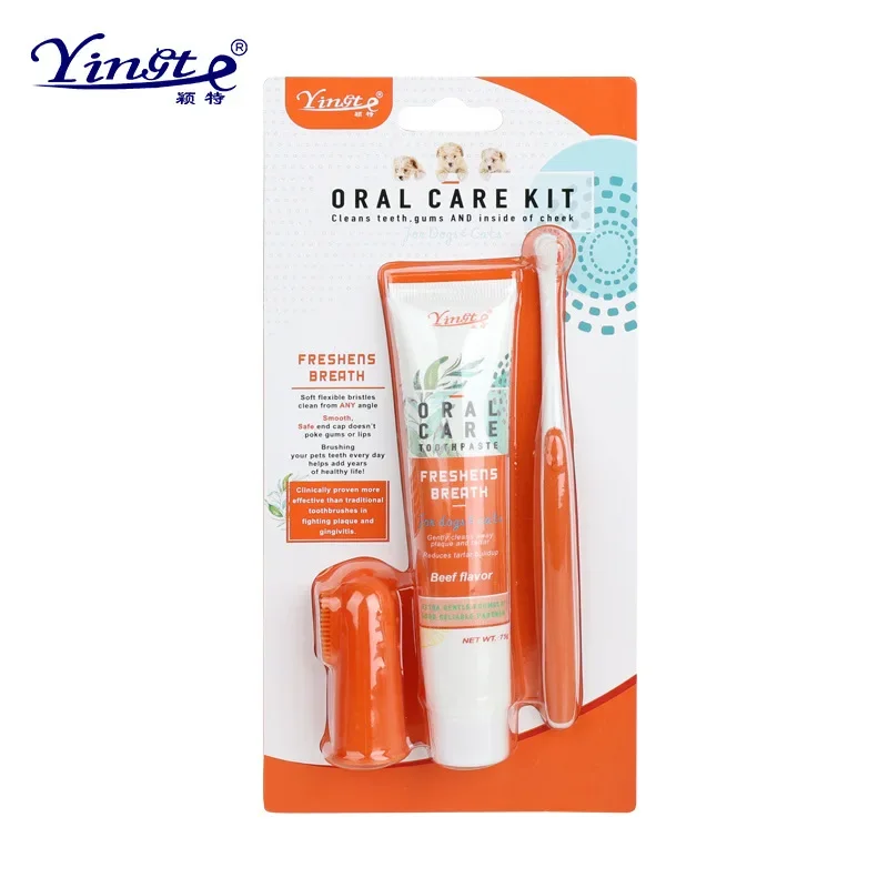Pet Cleaning Tools Kit Dog Gum Care Products Kit – Plaque & Tartar Reduction Dental Care Set for Dogs