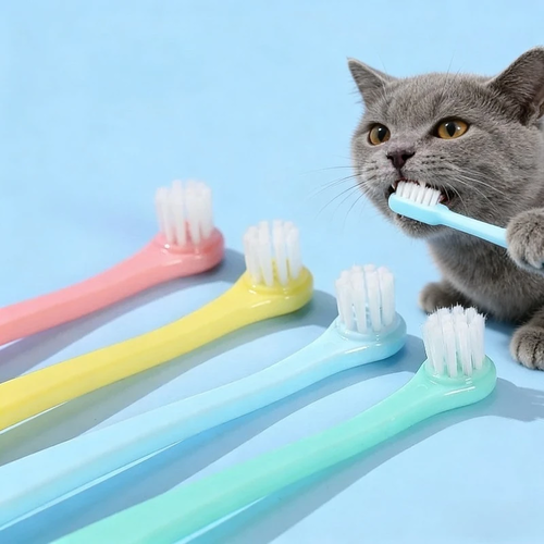 Pet Toothbrush Micro Head Dog Cat Teeth Cleaning Brush Tool – Soft Bristle Dental Care Brush for Dogs & Cats - Image 2