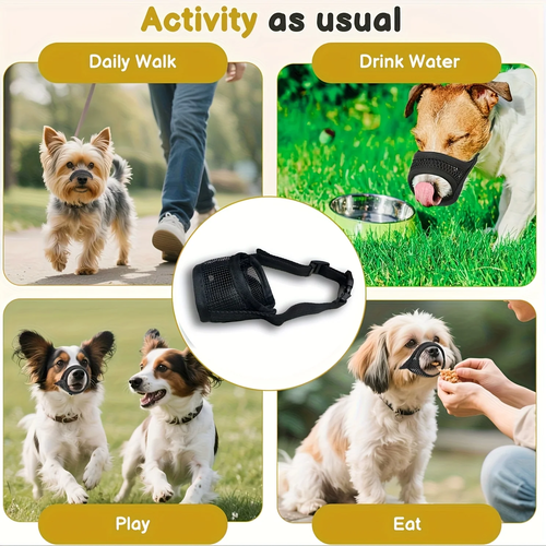 Mesh Muzzle for Short Snout Dogs – Breathable Anti-Biting Muzzle for Small Dogs - Image 4