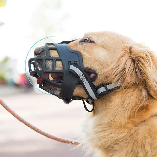 Soft Silicone Pet Dog Muzzle – Breathable Anti-Biting Adjustable Basket Muzzle for Medium & Large Dogs - Image 2