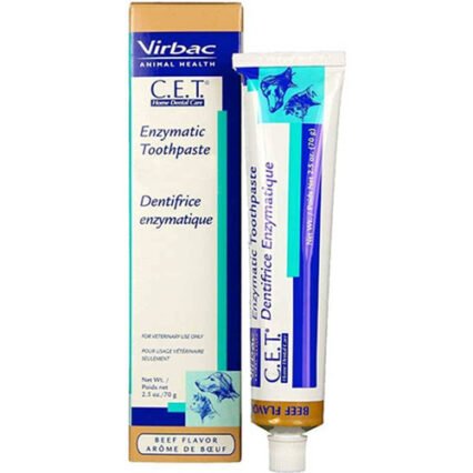 Virbac C.E.T. Enzymatic Toothpaste for Dogs and Cats – Beef Flavor Pet Dental Toothpaste Safe to Swallow