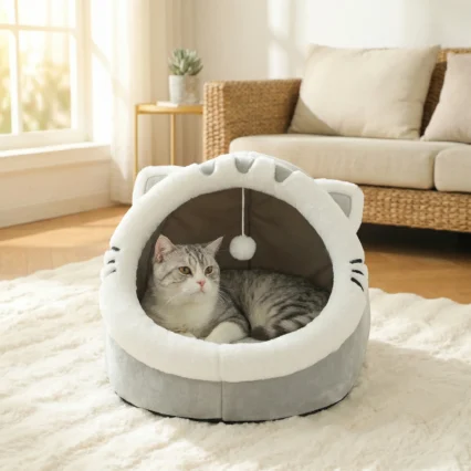 Cozy Cat House – Plush All-Season Kitten Bed