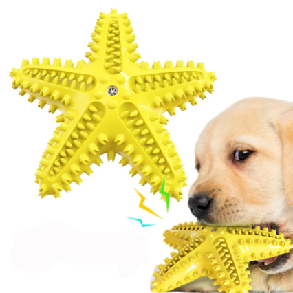 Starfish Dog Toothbrush Chew Toy | Interactive Dental Cleaning Toy for Small & Medium Dogs