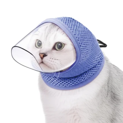 Breathable Cat Grooming Hood | Adjustable Anti-Lick & Anti-Scratch Head Cover