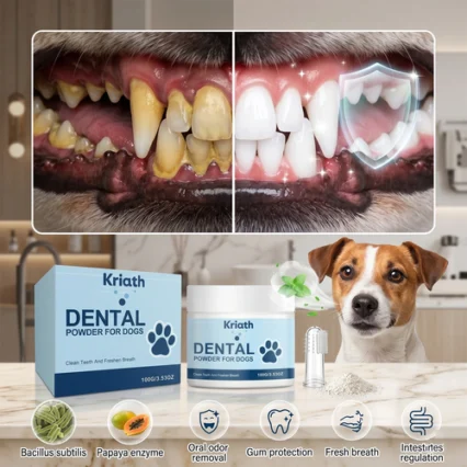 Natural Dog Dental Powder | Fresh Breath & Teeth Cleaning Formula