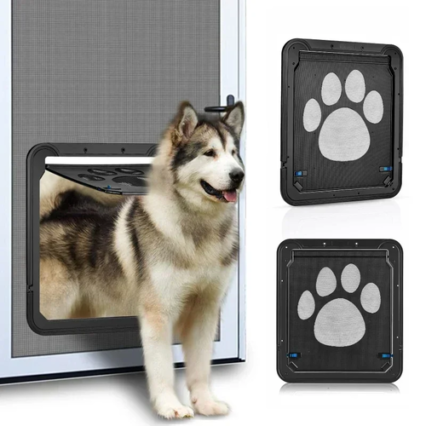 Magnetic Pet Door for Dogs & Cats – Lockable Screen Door