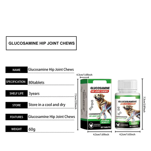 Glucosamine & Chondroitin Joint Support Chews for Dogs | Hip & Mobility Supplement (80 Chews) - Image 6