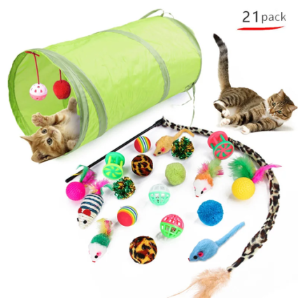Cat Toy Variety Pack | Interactive Kitten Toys Set with Balls, Mice & Wand