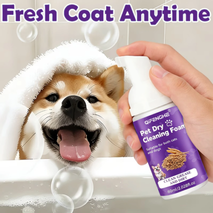 Waterless Pet Dry Cleaning Foam for Dogs & Cats No-Rinse Shampoo 65ml
