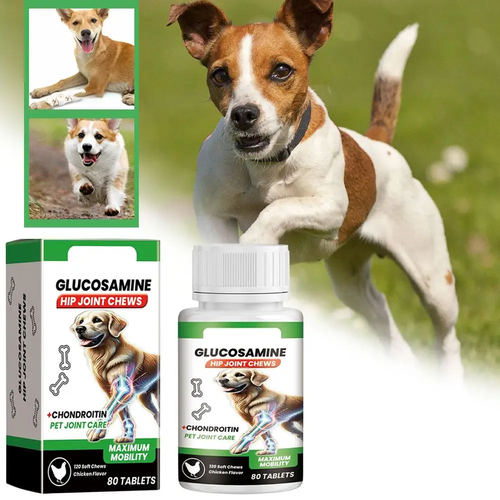 Glucosamine & Chondroitin Joint Support Chews for Dogs | Hip & Mobility Supplement (80 Chews) - Image 2