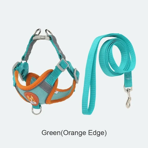 Reflective Suede Pet Harness Vest with Leash for Small Dogs and Cats - Image 4