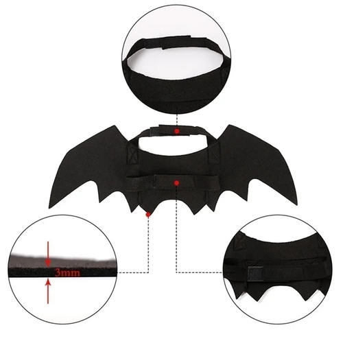 Black Bat Wings Harness Costume for Cats & Dogs - Image 6